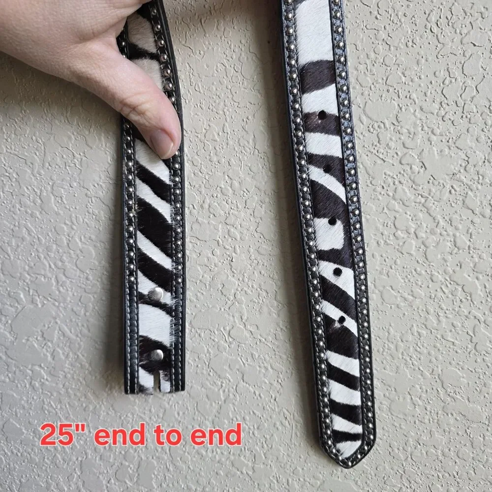 3D Brand Western Belt Studded Calfhair Toddler Unisex Size Small 25in